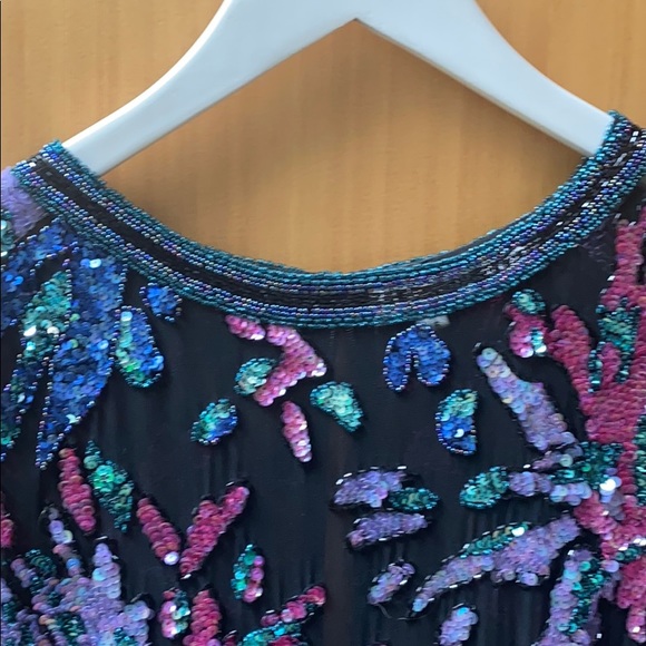 Beaded dress - multicolored beading in black - Picture 3 of 6